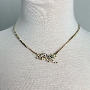Elegant Gold and Silver Necklace with Crystal Accents